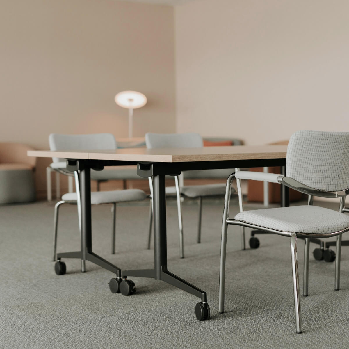 Jive T-Base Flip Table in lifestyle shot